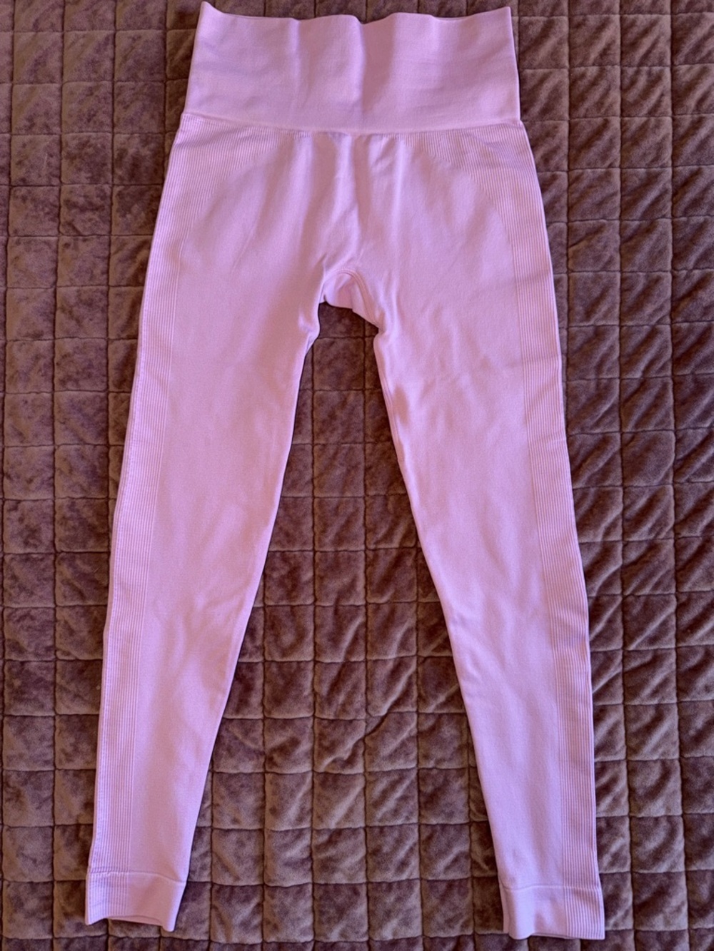 SET Active Pink Ribbed High-Waist Leggings Small